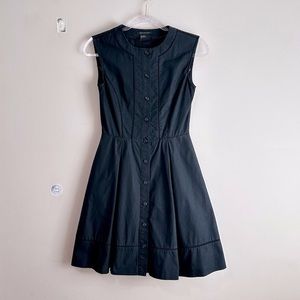 ARMANI EXCHANGE Flare Skirt Button Down Sleeveless Dress